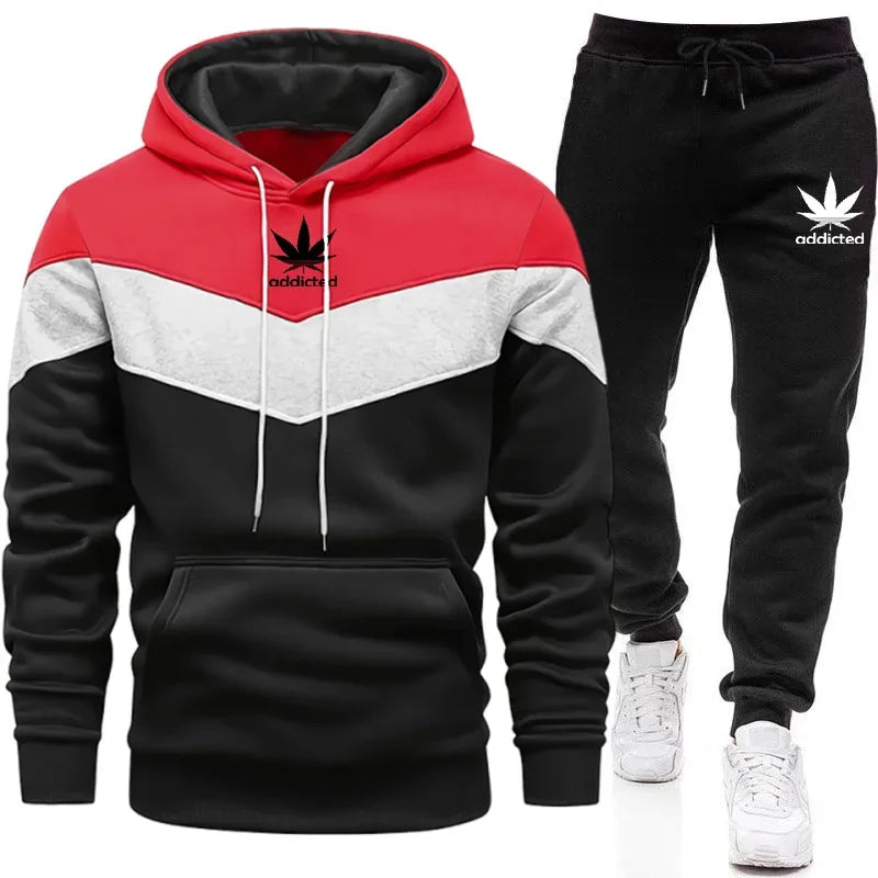 Hot Sales Mens Tracksuit Printed Casual Tricolor Sweatshirts High Quality Sports Jogging Man Clothing Single Piece Hoodie Pants