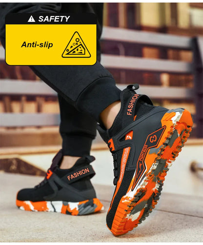 High Top Safety Protective Shoes Steel Toe Safety Shoes Men Anti-Smash Anti-Puncture Work Shoes Men Work Safety Boots fashion