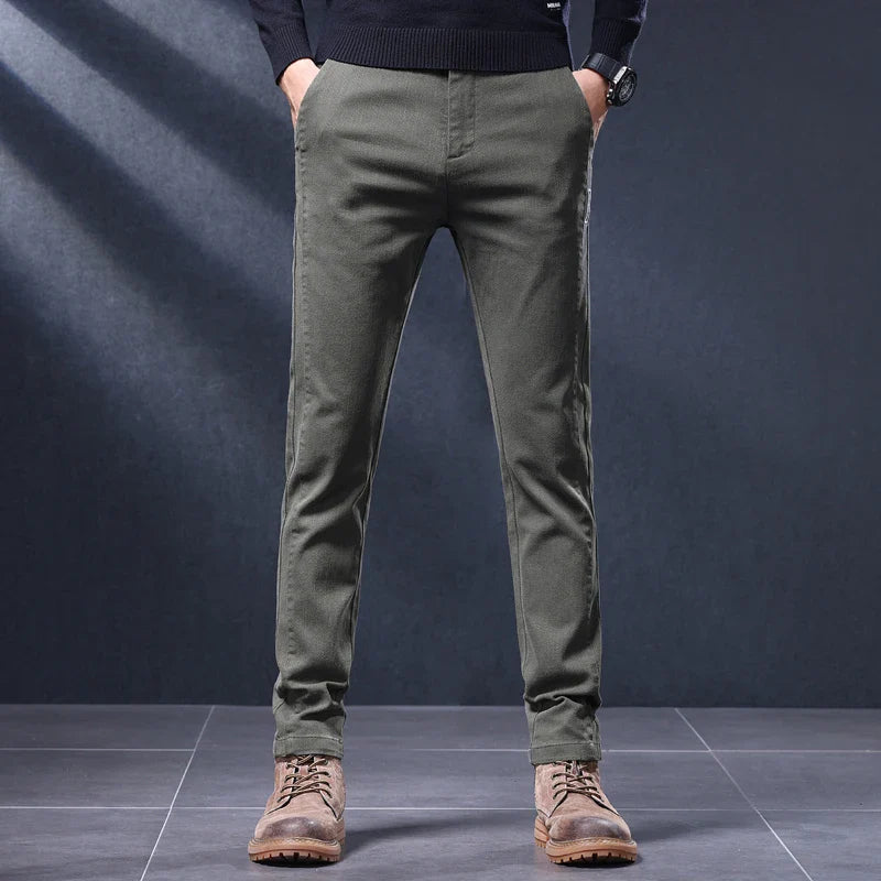 Classic Slim Fit Mens Casual Pants Breathable Straight Stretch Korean Business Trousers Spring Autumn New Fashion Male Clothing