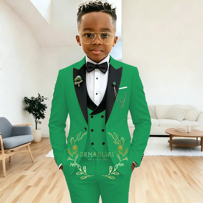 Pink Peaked Lapel Boy Formal Suits Dinner Tuxedos Boys Groomsmen Kids For Wedding Party Prom Suit Wear Ensembles De Blazers