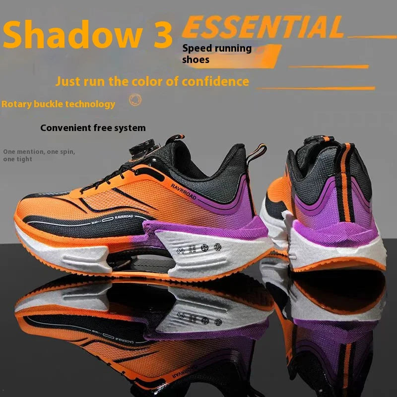 Family carbon plate running shoes for Boys Big Boys Student rotating button Technology TPU+ Popcorn high pop sneakers for girls