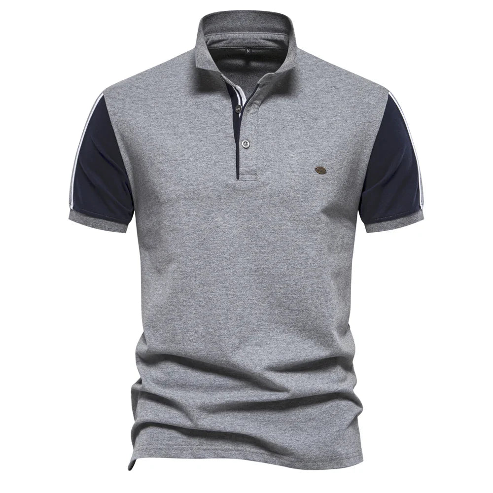 2024 New Summer Patchwork Polo Shirt For Men Brand Quality Short Sleeve Baseball Mens Polos