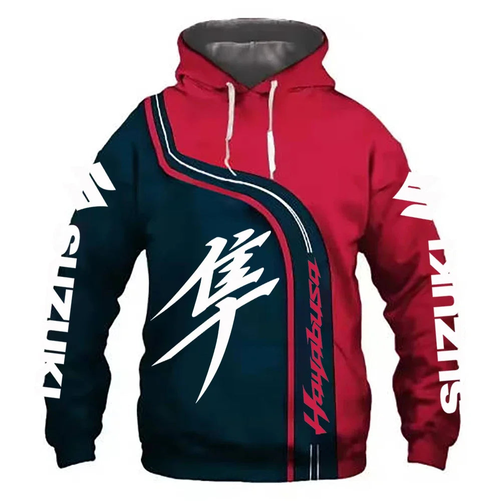 Moletom masculino, moda urbana, casual, esportivo, com estampa 3D, moda outdoor, roupas de corrida de rua de motocicleta Suzuki Enduro