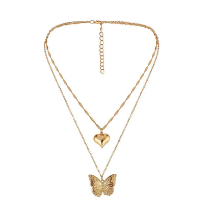 Korean Fashion Sweet Heart Shaped Necklace For Women Crystal Zircon Pendant Clavicle Chain Elegant Romantic Party Gift Jewelry