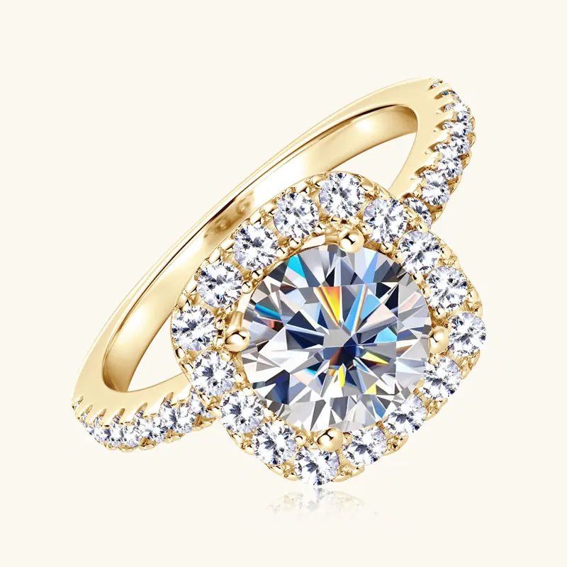 8mm 2ct Moissanite Halo Ring Certified 925 Sterling Silver Engagement Rings For Women Girls Wedding Party Jewelry Gift