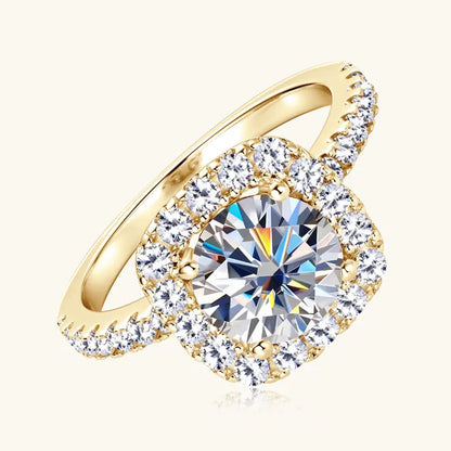 8mm 2ct Moissanite Halo Ring Certified 925 Sterling Silver Engagement Rings For Women Girls Wedding Party Jewelry Gift