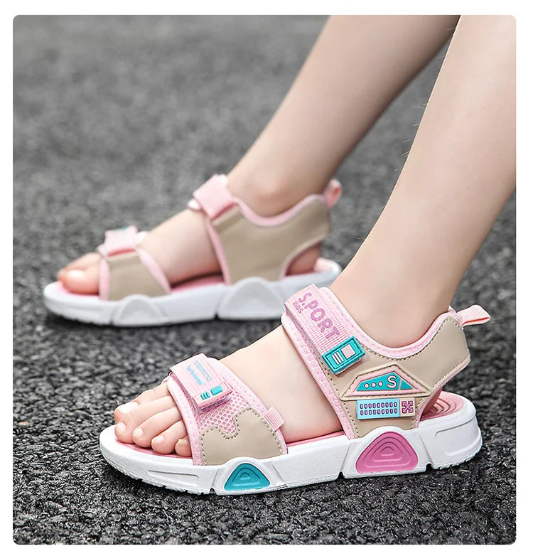 Children's sandals cartoon soft-soled non-slip boys' sandals in summer hook and loop fashion girls' sandals 4-10 years old 38