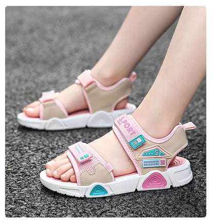 Children's sandals cartoon soft-soled non-slip boys' sandals in summer hook and loop fashion girls' sandals 4-10 years old 38