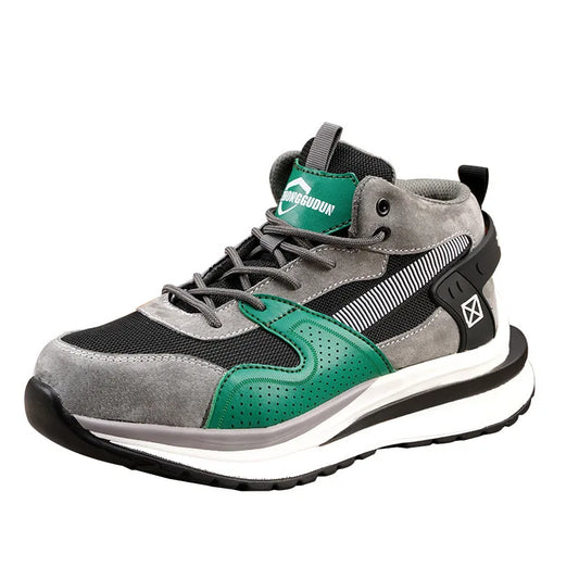 Soft-soled non-slip safety shoes four seasons models men's anti-smash anti-puncture steel head safety shoes new models