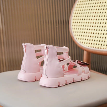 Girls Sandals Summer 2025 New Fashion Children Roman Shoes Middle and Large Children Soft Open Toe Little Girl Princess Shoes