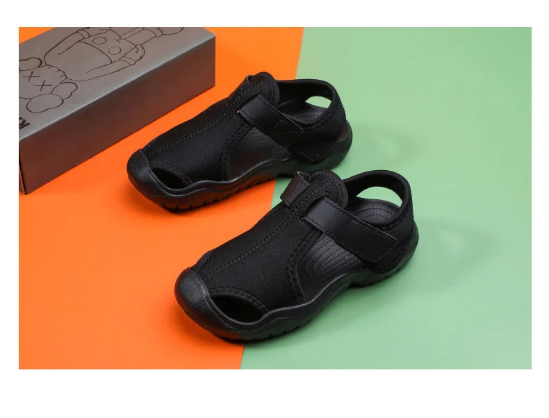 Kids Closed-Toe Sport Sandals Breathable Water Shoes Luxury Non-Slip Summer Beach Shoes Sandals for Toddler Boys Girls