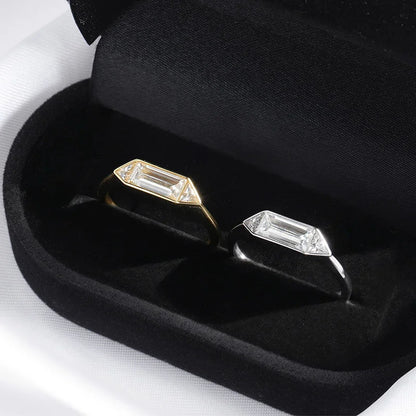 18k Plated 1.2CTTW All Moissanite Rings for Wormen Men 3 Gems Girls Couple Rings Lab Diamond Solid Silver S925 Jewelry