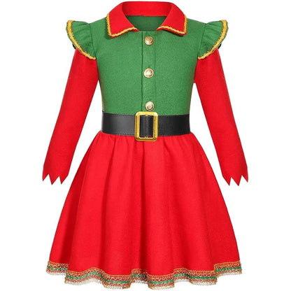 2025 Children's New Year Clothing Girl Cosplay Christmas Dress Girl's Christmas Outfit Carnival Party Costume Christmas Gift