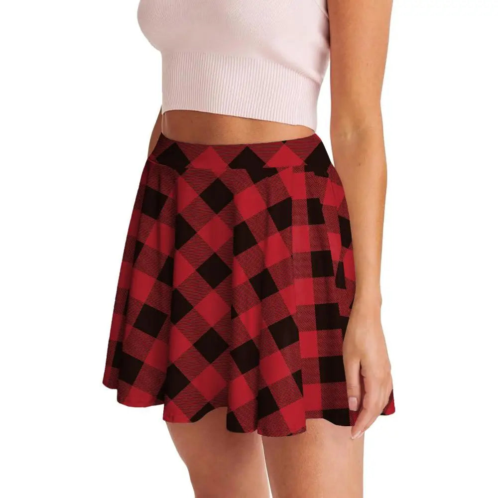 Retro Plaid Pleated Skirts Skirt Y2K Streetwear Vintage School Uniform A-Line Gym Student Short Skirt Girl Xmas Dress Up