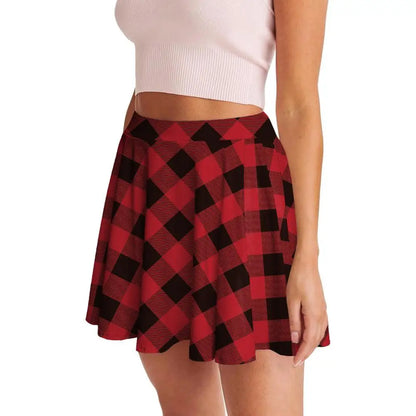 Retro Plaid Pleated Skirts Skirt Y2K Streetwear Vintage School Uniform A-Line Gym Student Short Skirt Girl Xmas Dress Up