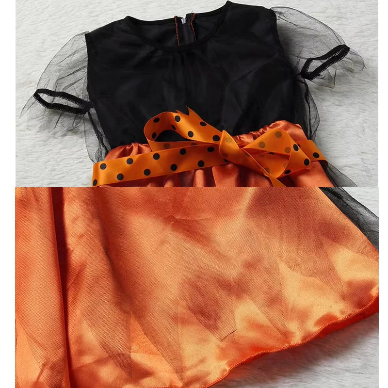 Baby Girls Halloween Witch Costume Children Cosplay Vampire Dresses Carnival Party Clothes Dress Up Clothes for Children