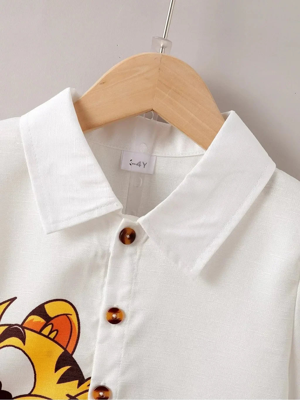 2PCS Summer Kid Boy Gentlemen Clothes Set Cartoon Pattern Lapel Collar Top with Shorts Birthday Party Wear for Toddler 1-6 Years