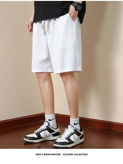 Men's Bermuda Shorts Loose Straight Barrel Beach Shorts Fashion Knitted