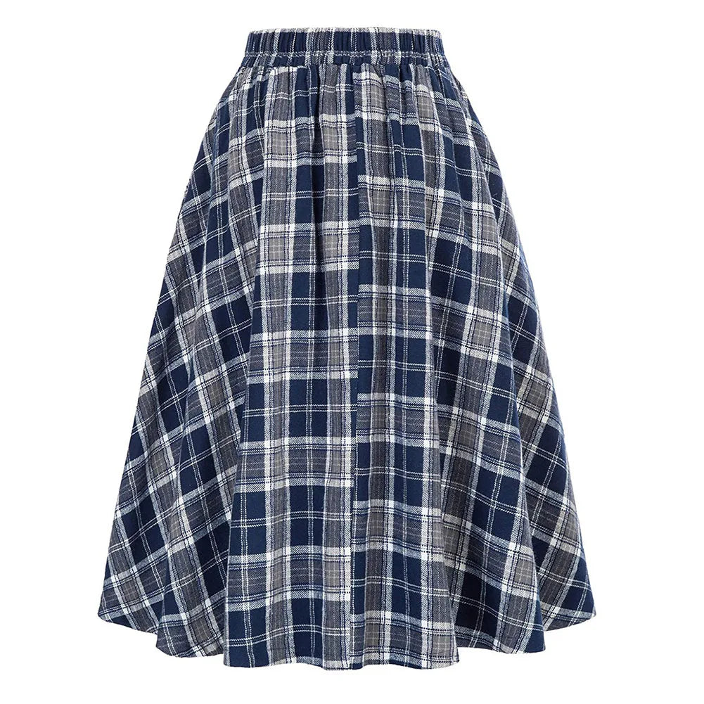 High Quality Widely Applicable Affordable Skirt Women Skirt High Waist Elegant Ladies Loose Dress Women Tartan Check Plaid