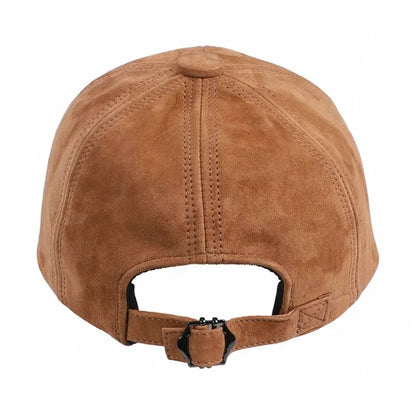 Retro 2025 Men Suede Real Leather Baseball Caps Sheepskin Men Youth Duck Tongue Dad Hats Bombe Adjustable