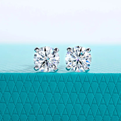 1ct D Color Moissanite Classic Earring 925 Sterling Silver 18K Plated Stud Earrings for Woman Fine Jewelry Wholesale