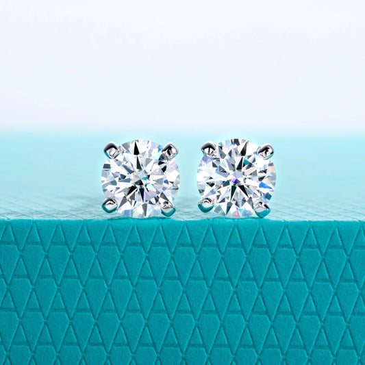 1ct D Color Moissanite Classic Earring 925 Sterling Silver 18K Plated Stud Earrings for Woman Fine Jewelry Wholesale