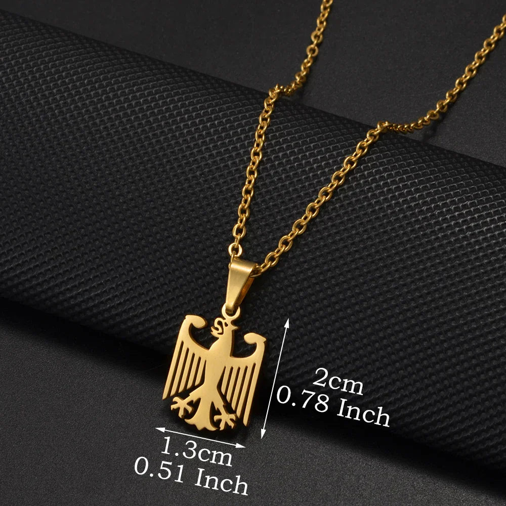 Anniyo German Eagle Pendant Neckalces Stainless Steel Germany Jewelry for Women Girls Gifts for Mom and Daughter #508062