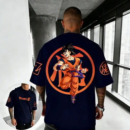 Oversized Cotton T-shirt Summer Printed Men's Street Hip Hop Loose Casual Short Sleeve Top
