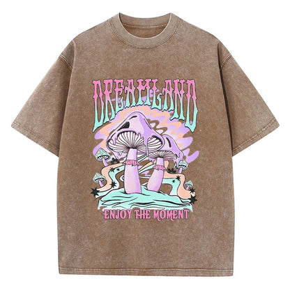 Dreamland Enjoy The Moment Graphic Men T Shirt Fashion Casual Tshirt Street Comfortable Tees Clothing Cool Big Size T-Shirts