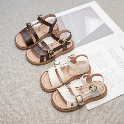 Children's Summer Sandals Hollow-out Woven Fashion Girls Beach Sandals Simple Fashion Kids Causal Flats Shoes Size 26-36