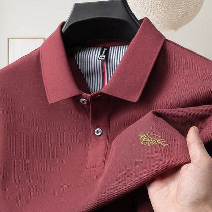 100% pure cotton luxury brand short sleeve men's polo shirt summer fashion letter embroidery design golf top breathable T-shirt