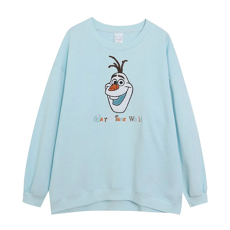 Embroidery Sweatshirt Women Casual Fleece Jumper Tigger Cheshire Cat Cartoon Loose Pullover Top O Neck