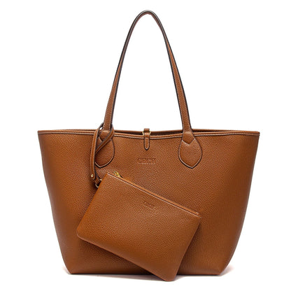 Women's Tote Bag 2025 Autumn New Coffee Color Handbag Double sided Mother Child Casual Shopping Bag