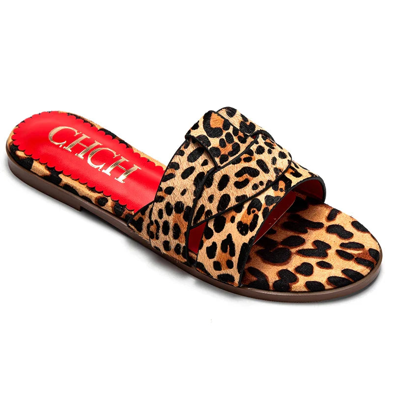 Women's Slippers Luxury brand PU Material Outdoor Flat Bottom Beach Tourism Summer Women's Slippers  2024 summer