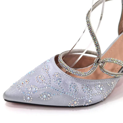 2025 Summer New Design Specials Italian Women Shoes and Bag Set Wine Color Comfortable High Heels With Rhinestone