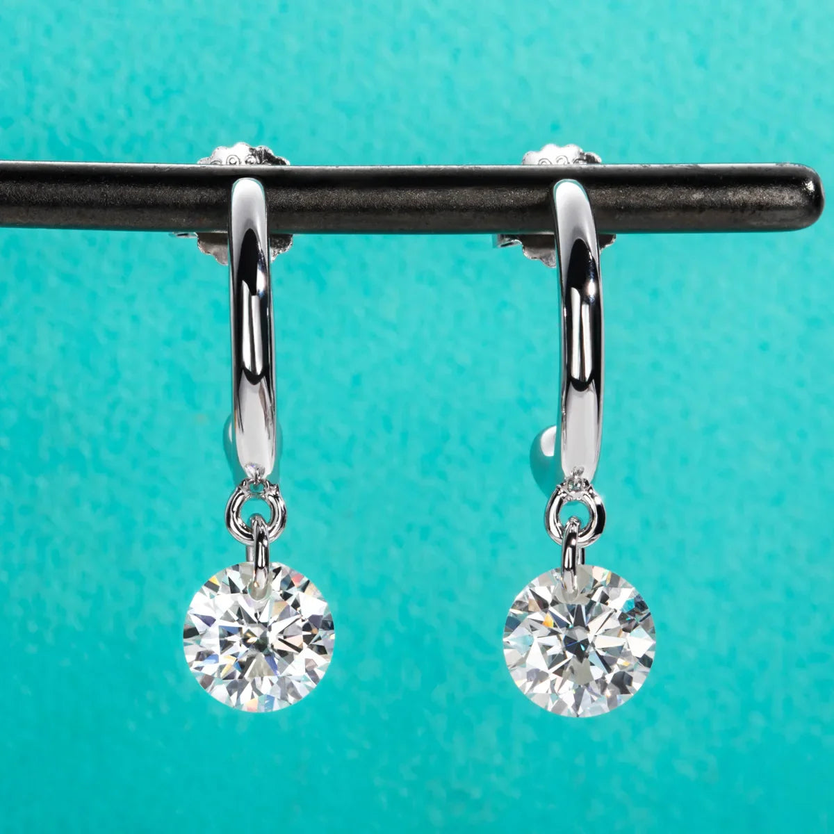 2cttw D Color Moissanite Drop Earrings 18K Gold Plated 925 Sterling Silver Classic Stud Earring Women Gifts Wholesale
