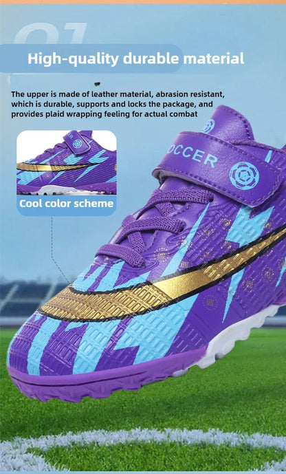 New Kids Soccer Shoes TF School Football Boots Boys Girls Cleats Grass Sneakers Child Outdoor Athletic Training Sports Footwear