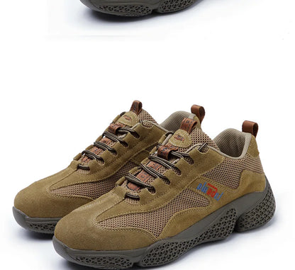 Men's Labor Protection Shoes Steel Toe Caps Lightweight Anti Slip Safety Work Shoes Anti Piercing Smashing Functions