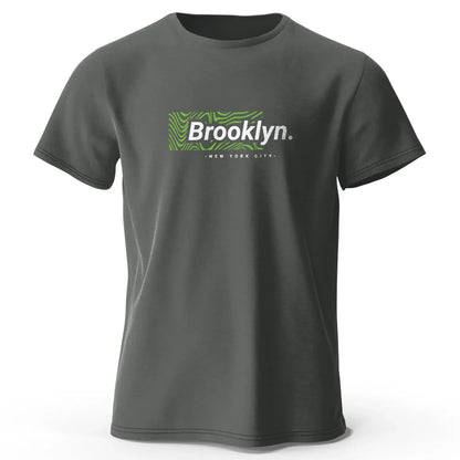 Brooklyn New York Print, Men's Novel Graphic Design T-shirt, Casual Comfy Summer Tees for Men's Daily ActivitiesTops Clothing