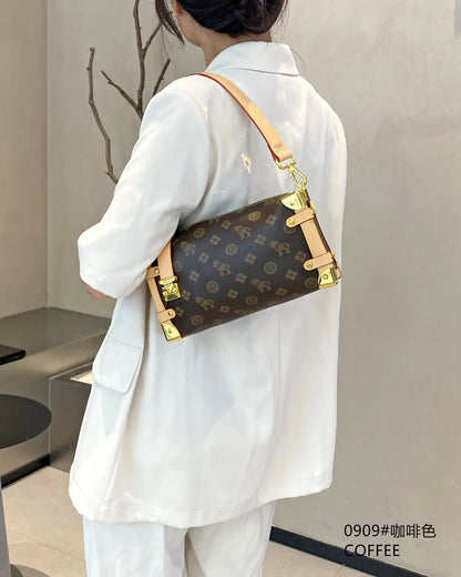 2025 Coffee Brown Crossbody Bag for Women - 可调节 Strap Shoulder Purse, Stylish Underarm Handbag, Lightweight Small Casual S