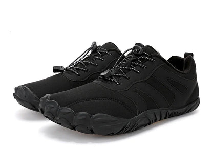 Men's Winter Warm Barefoot Shoes Waterproof Wide Toe Non-Slip Rubber Sole Plush Lined Hiking Shoes Outdoor Sneakers Running Shoe