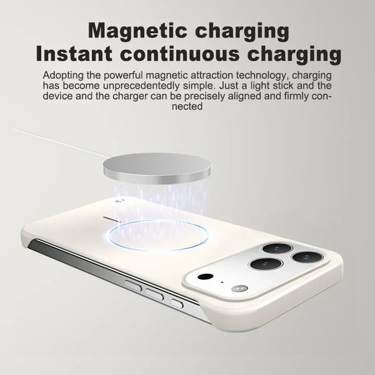For iPhone 17 Magsafe Frameless Magnetic Wireless Charging Phone Case For iPhone 17 Air Pro Max Slim Hard Back Cover