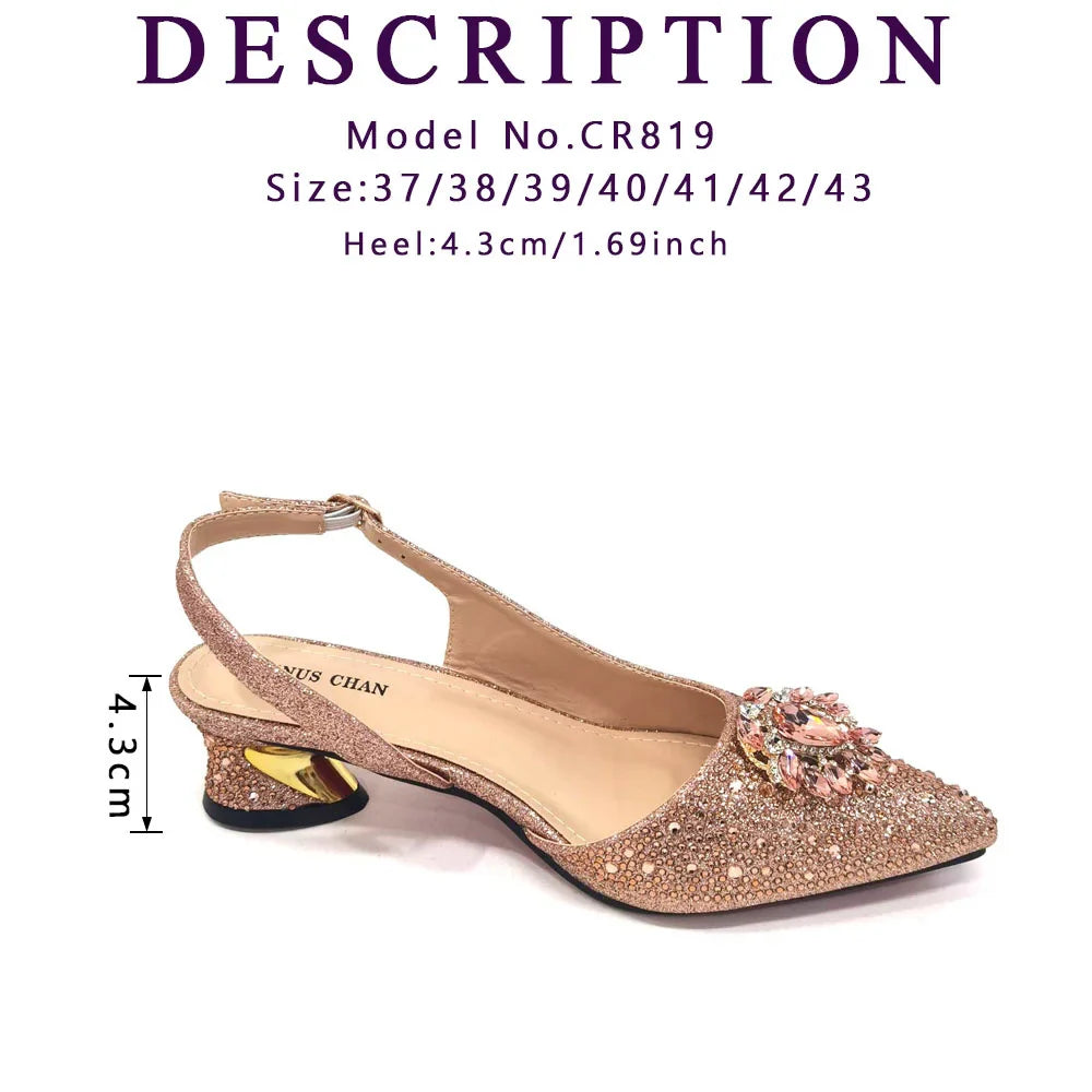 Italian Hollow Design Women Shoes Matching Bag in Champagne Color Mature African Ladies Comfortable Sandals for Party