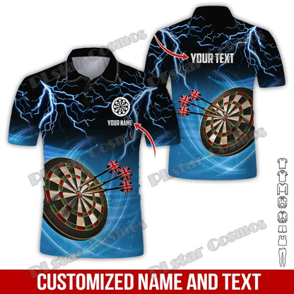 PLstar Cosmos Darts Team Custom Name 3D All Over Printed Premium Men's Polo Shirt Summer Street Casual Short sleeve shirt WK62