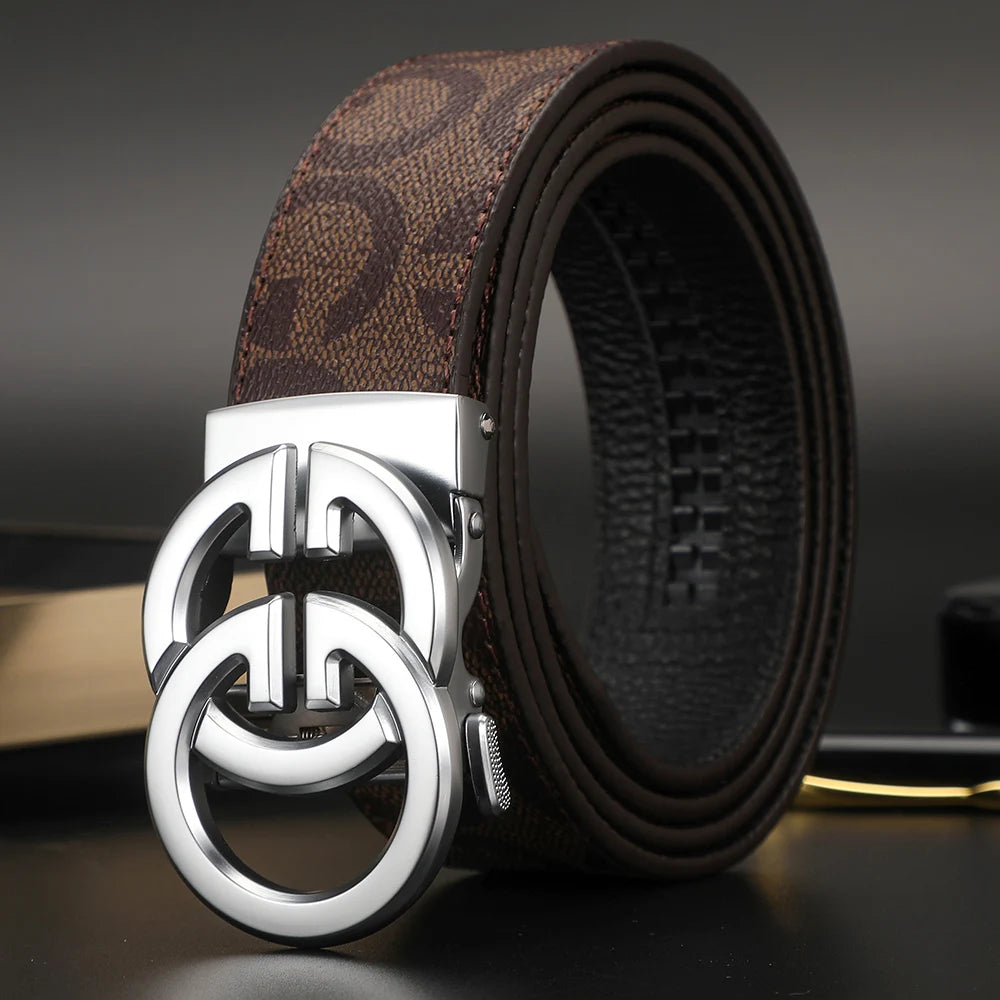2025 New business Male Famous Style Metal Automatic Buckle Luxury Brand Women Belt Genuine Leather Belts for Men Strap jeans