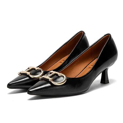 Brand Women's Shoes Pointed Toe High Heels Patent Leather Dress Heels Boat Shoes Wedding Shoes Large Size 34-40