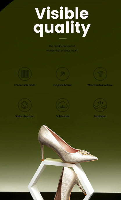 Heels Women's New High Quality Glitter Evening Shoes Women's Party Wedding Shoes 9cm