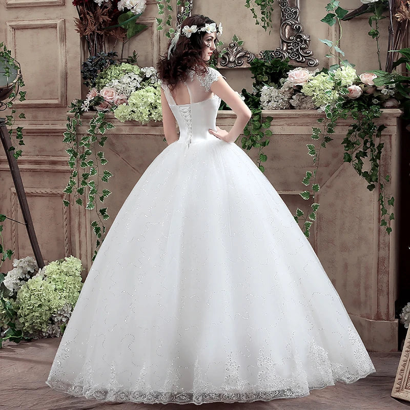 Wedding Dress Wholesale Lace up Embroidery Bride Marriage Dresses White Ball Gown Factory Christmas Carnival Plus Size