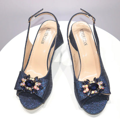 African Fashion Italian Shoes And Bag Sets For Evening Party With Stones Colorful Italian Handbags Match