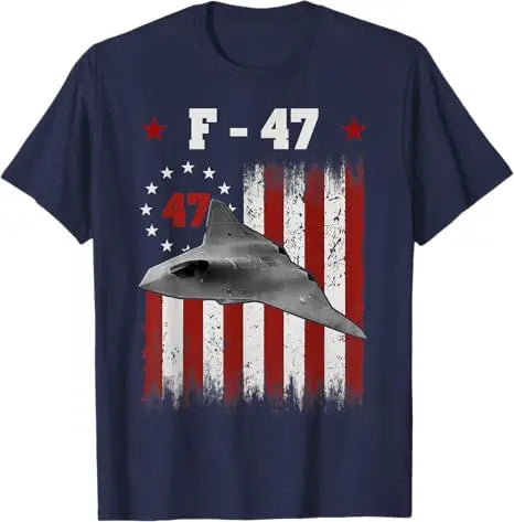 Funny F47 Fighter Jet MAGA Shirt F-47 Jet Fighter Aircraft T-Shirt Men's Fashion American Flag Graphic Outfit Maga Husband Gift